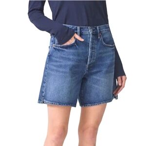 Citizen of Humanity Marlow High Waist Long Cotton Denim Shorts, Size 28